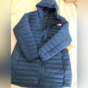 The north face long down puffer coat blue NWT